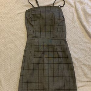 grey plaid dress
